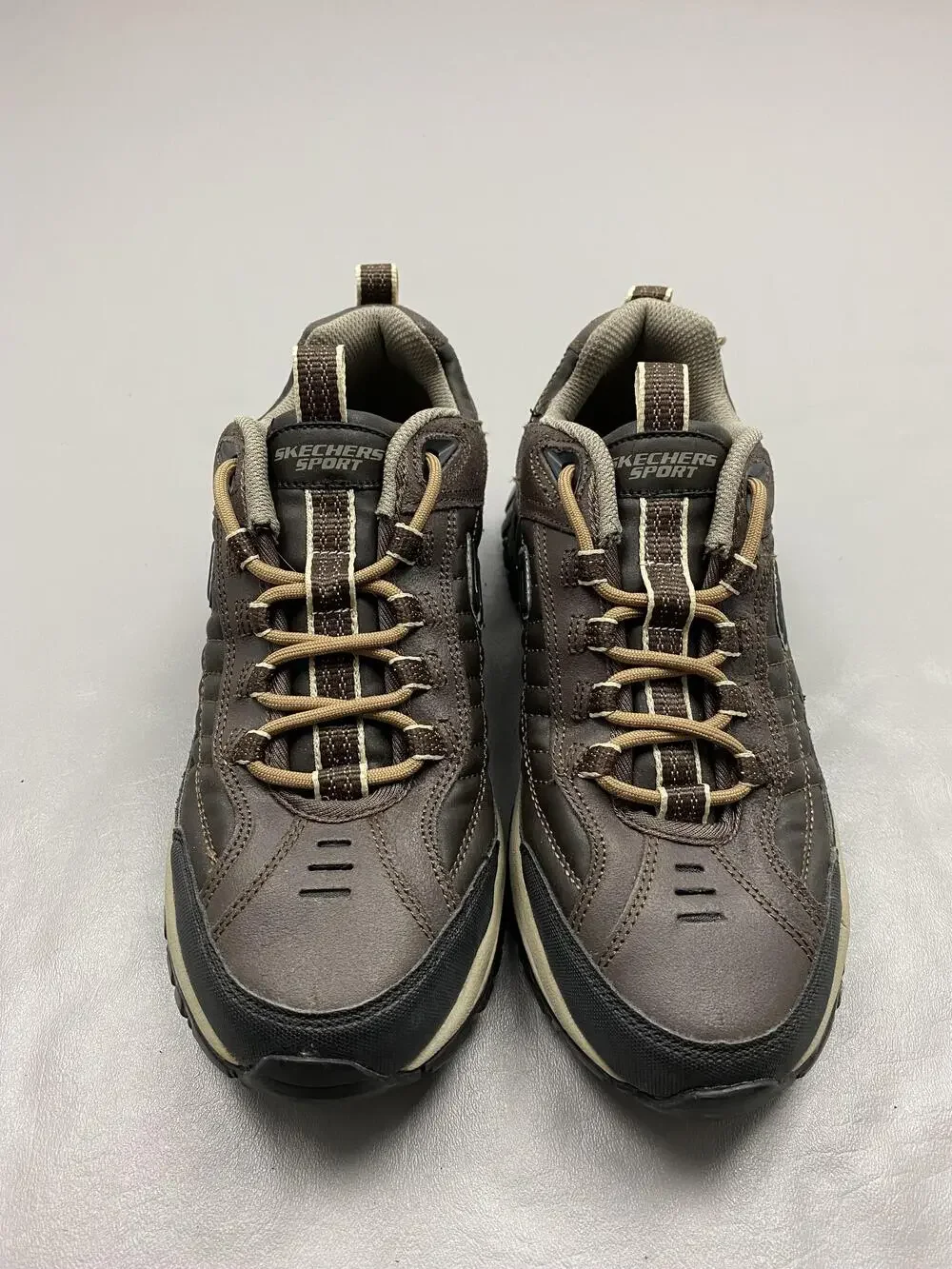 Skechers Sport SN 50172 Shoes Mens Size 8 Brown Leather Low Top Walking Sneakers